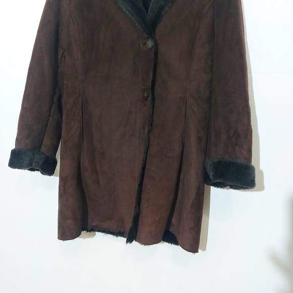 Calvin Klein Brown Faux Fur Lined Winter Jacket - Picture 3 of 8
